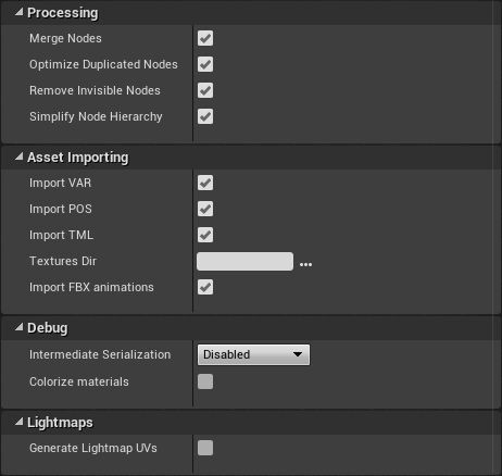 Deltagen import options